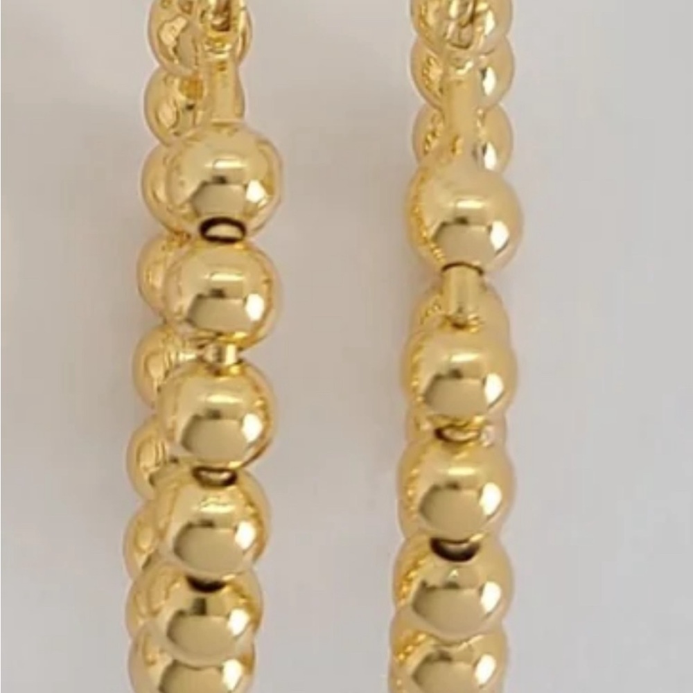 Beaded Hoops Goldfilled - Picture 5 of 5